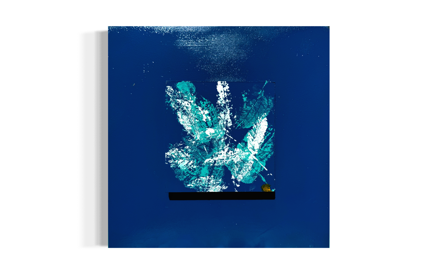 Leaves in the sea 30x30cm Acryl auf Holz