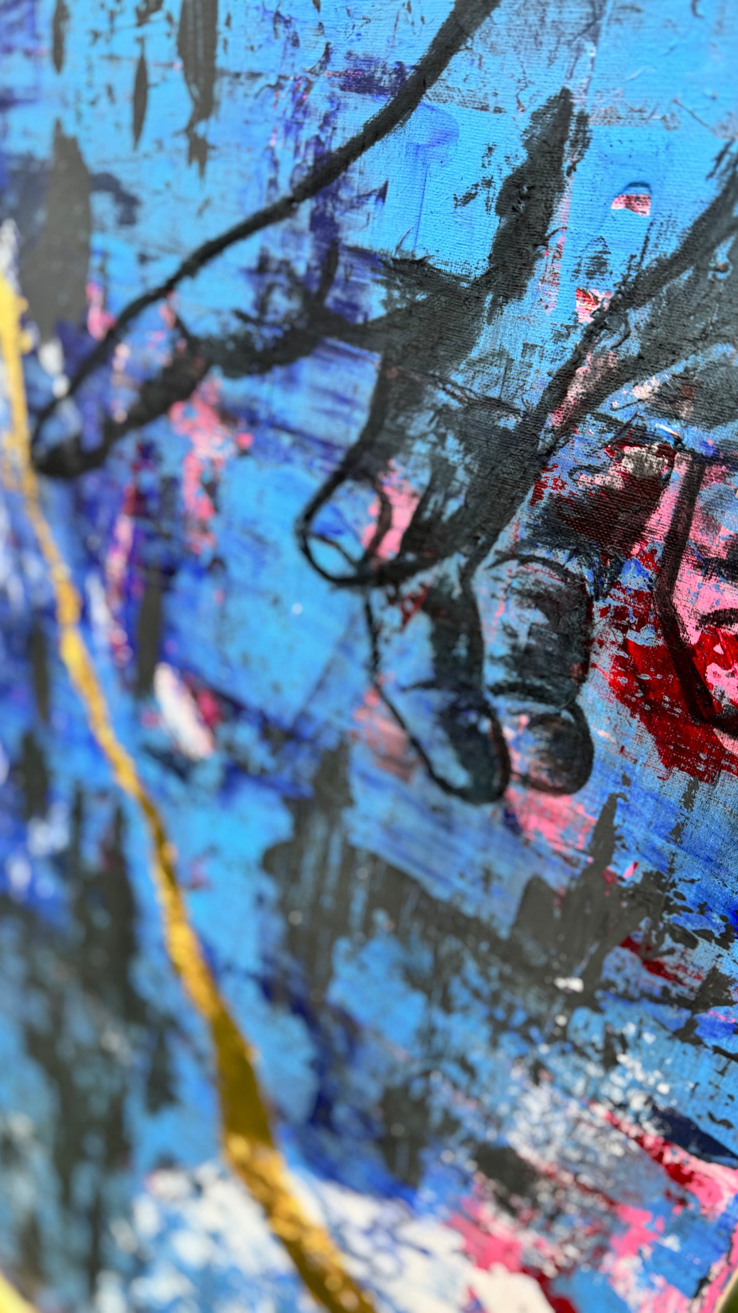 „Touch“ Acryl & Kohle auf Leinwand 60x80 cm