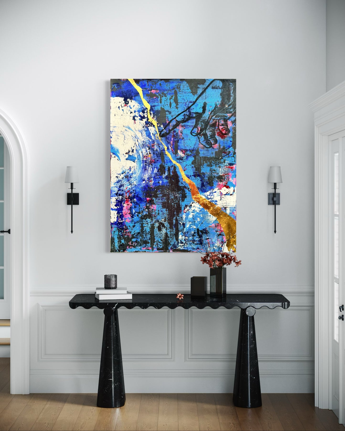 „Touch“ Acryl & Kohle auf Leinwand 60x80 cm