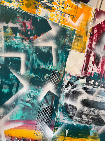 „Pieces“ Acryl auf Leinwand 80x100